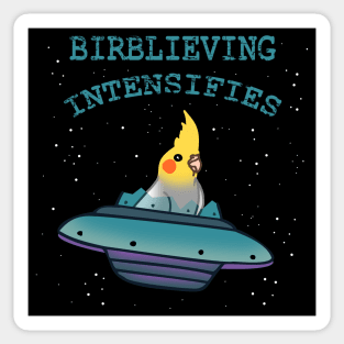 birblieving intensifies - ufo birb Sticker